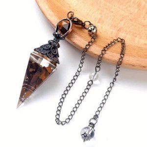 Tiger's Eye Chip Crystal Pendulum